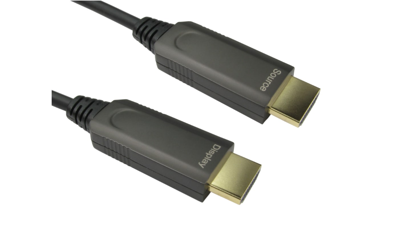 RS PRO HDMI-Kabel A HDMI Stecker B HDMI Stecker Hohe Geschwindigkeit 8K max., 20m, Schwarz