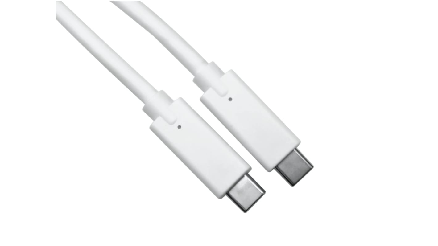 Câble USB RS PRO USB C vers USB C, 1.5m, Blanc