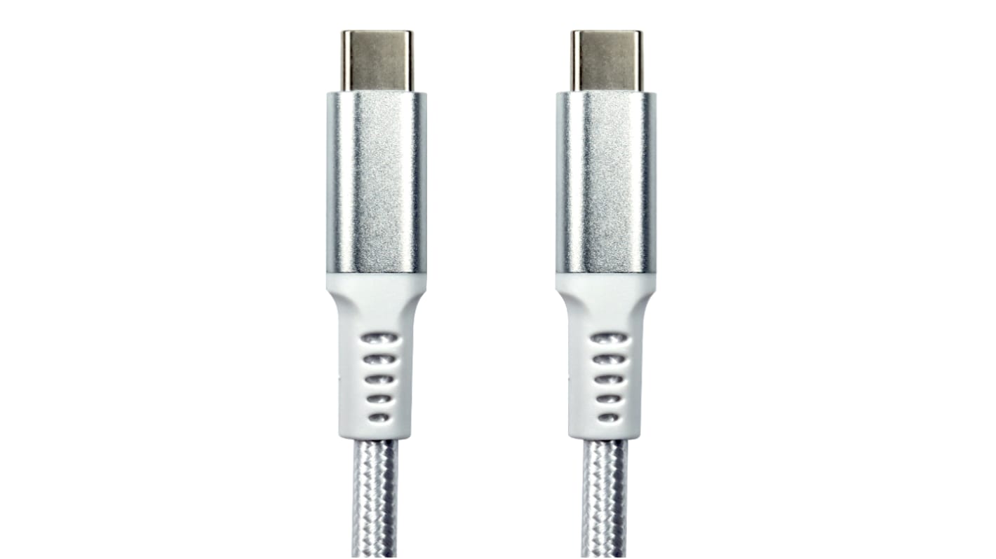 Câble USB RS PRO USB C vers USB C, 1.8m, Blanc