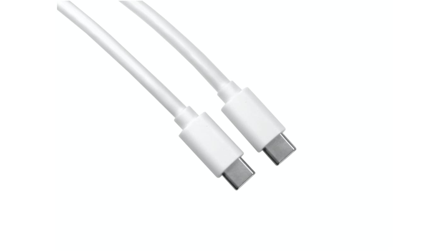 Câble USB RS PRO USB C vers USB C, 1m, Blanc