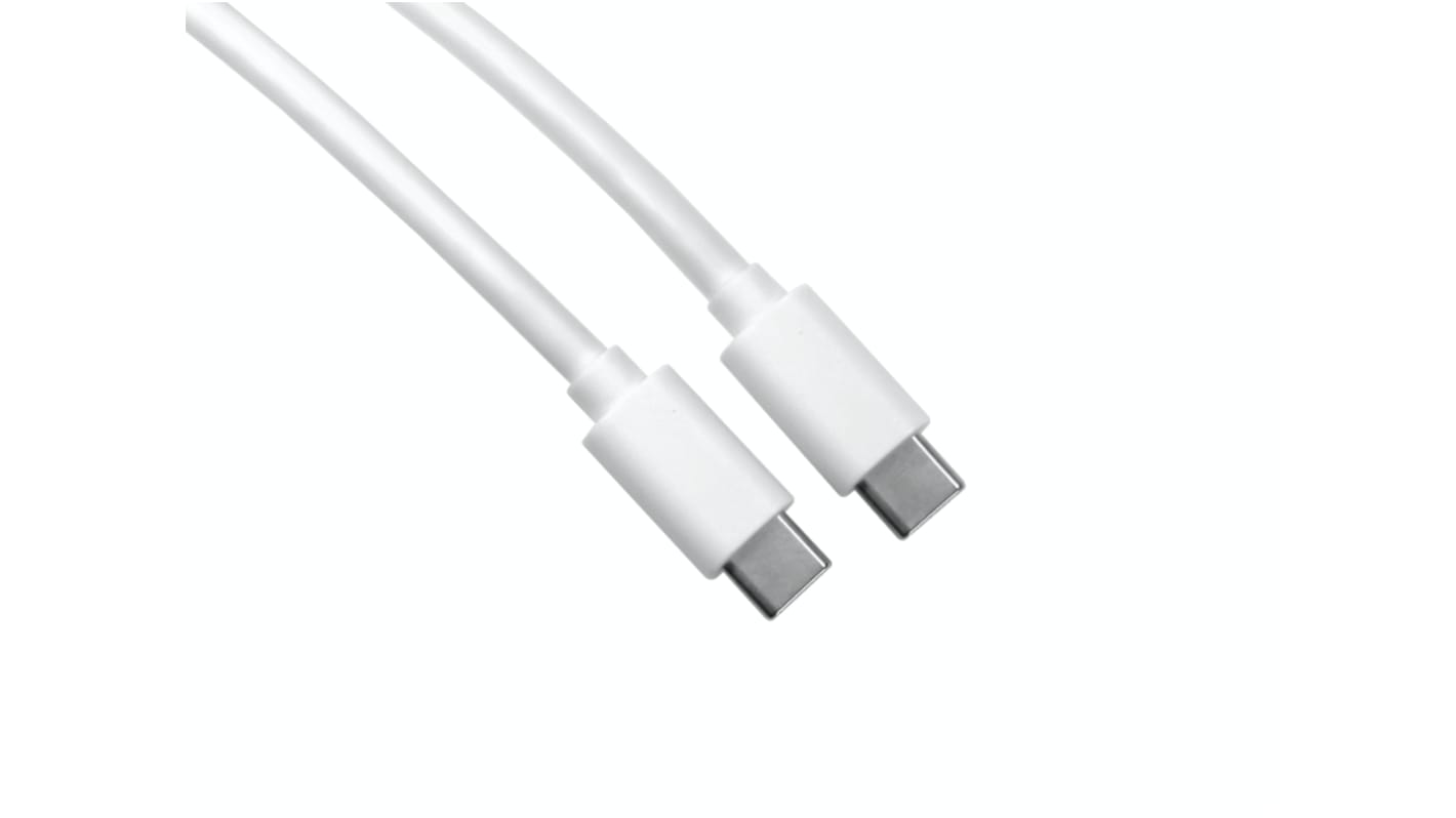 Câble USB RS PRO USB C vers USB C, 1.8m, Blanc