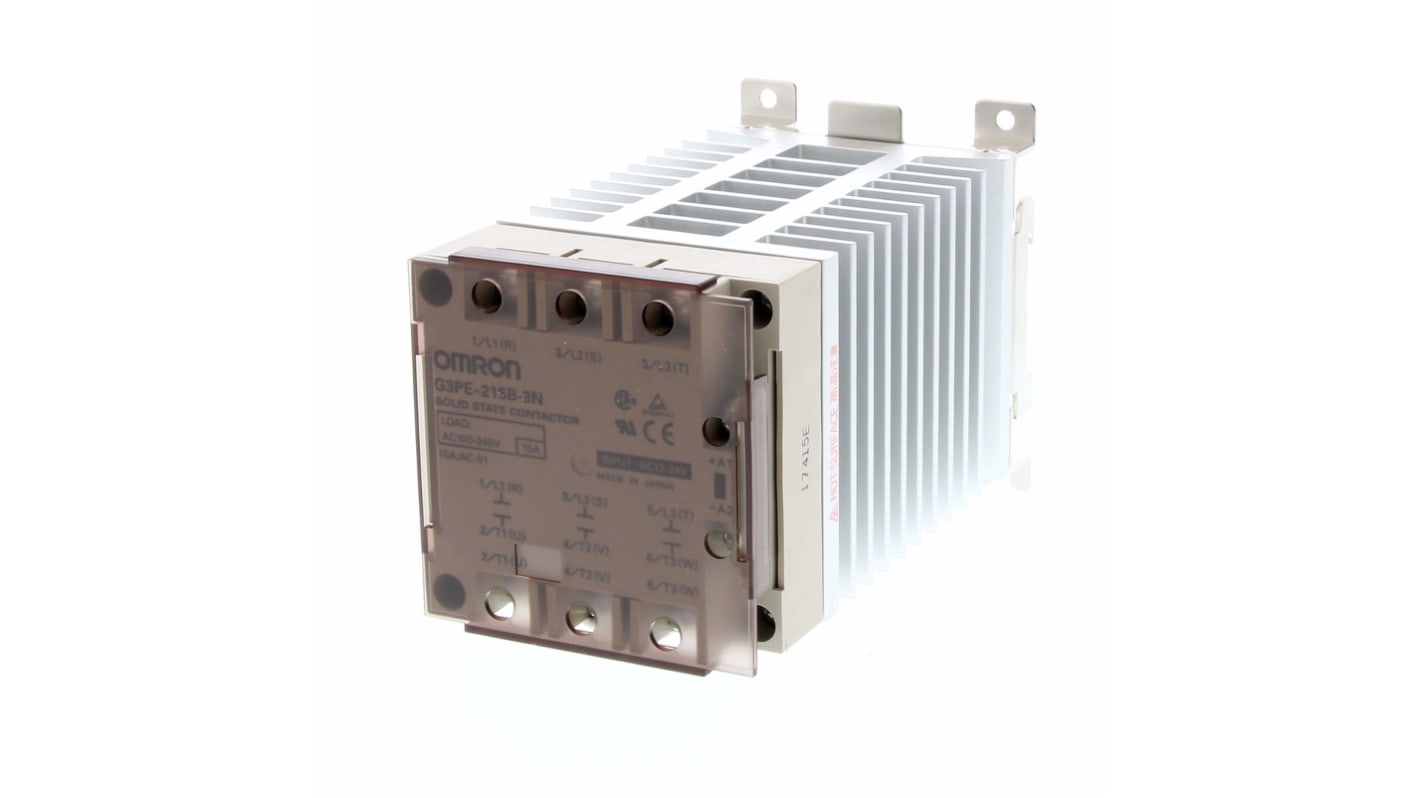 Relais statique Omron G3PE-215B-3N 12-24VDC, 15 A, Rail DIN, 264 V c.a.