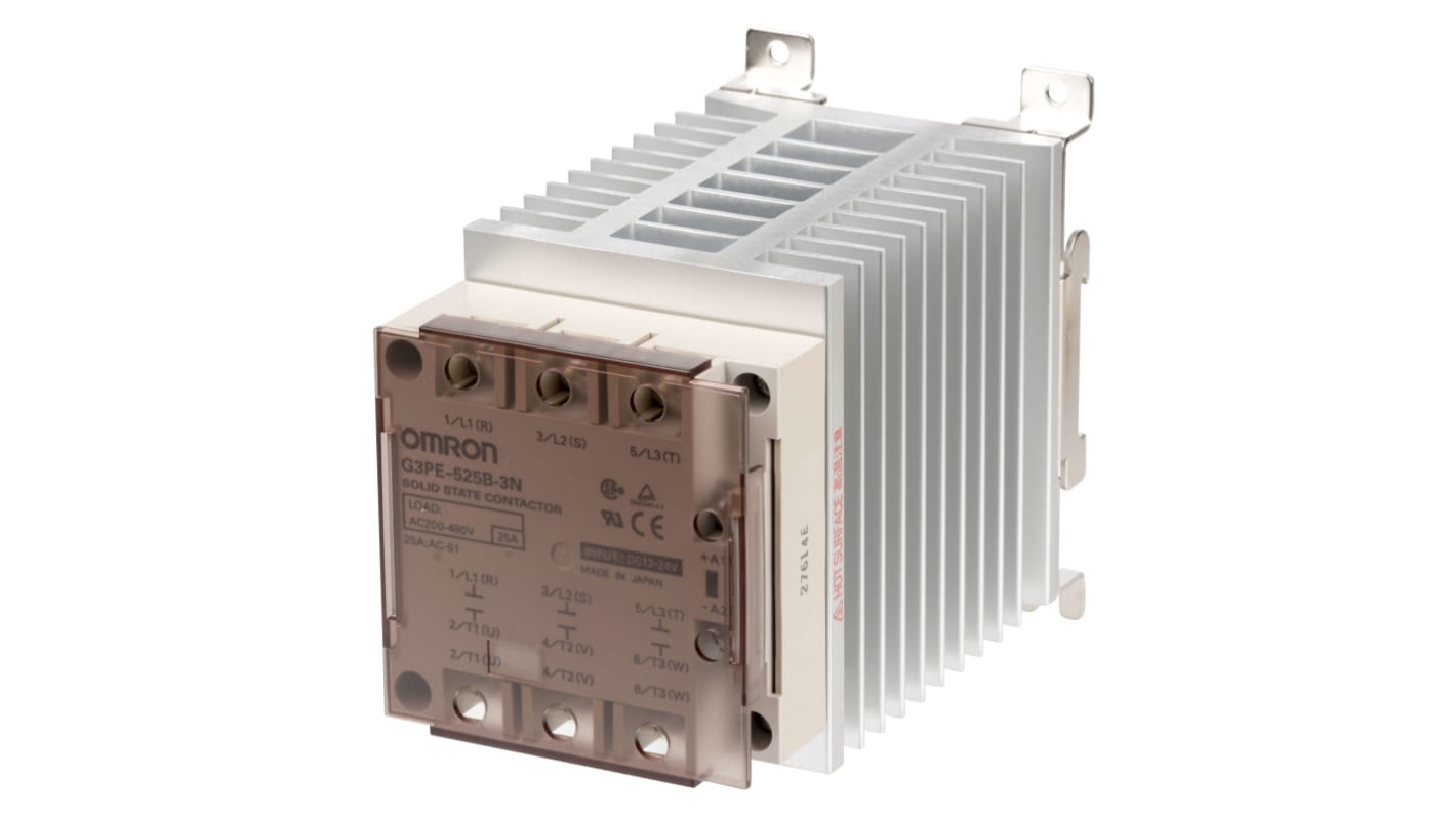 Omron G3PE-225B-3N 12-24VDC Series Solid State Relay, 25 A Load, DIN Rail Mount, 264 V ac Load