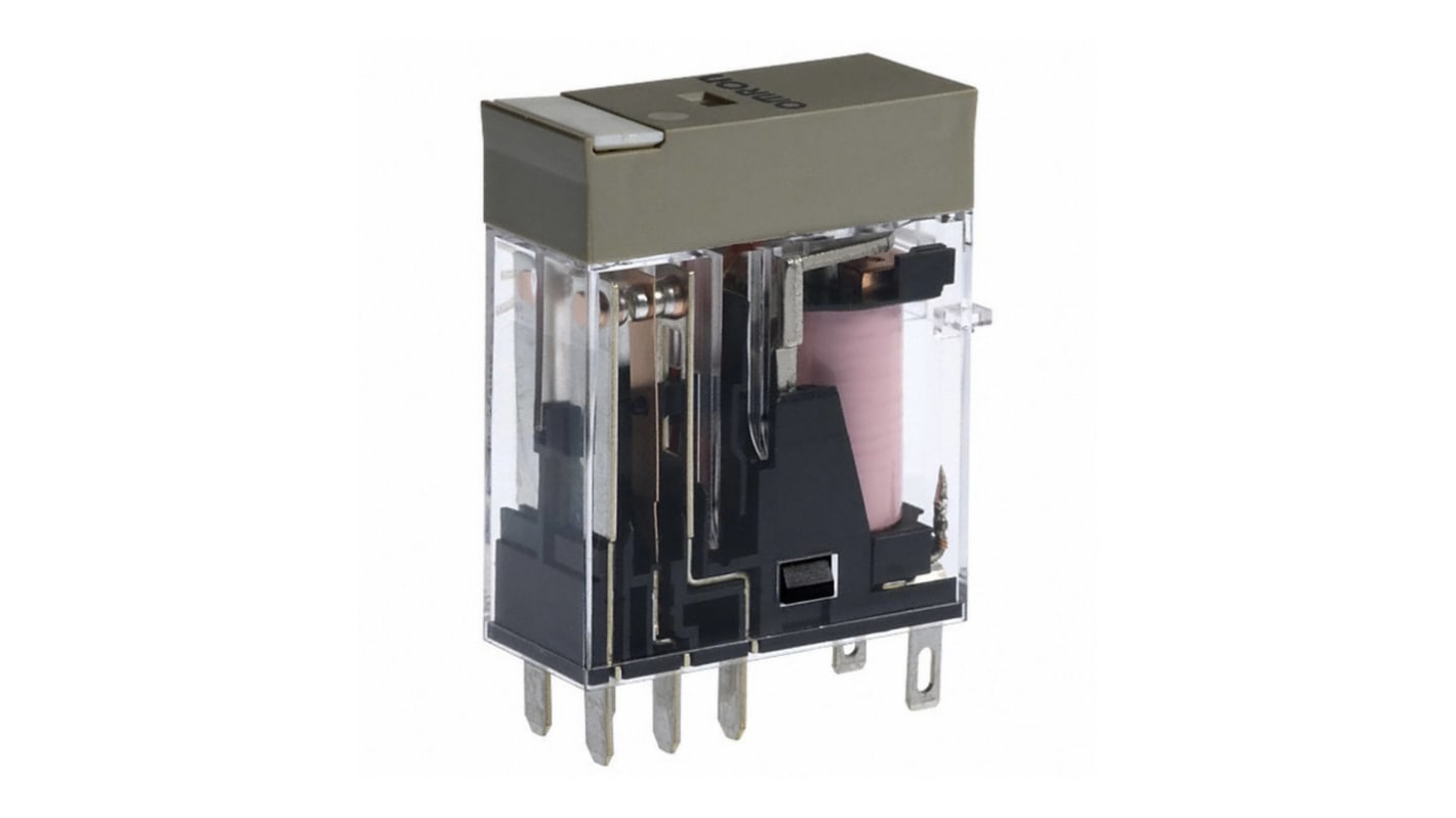 Omron Plug In Power Relay, 24V ac Coil, 5A Switching Current, DPDT