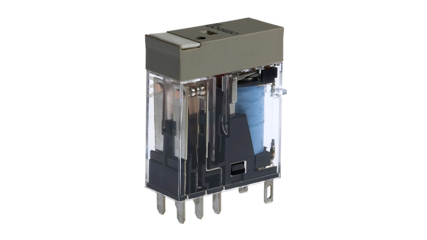Omron Plug In Power Relay, 24V dc Coil, 5A Switching Current, DPDT