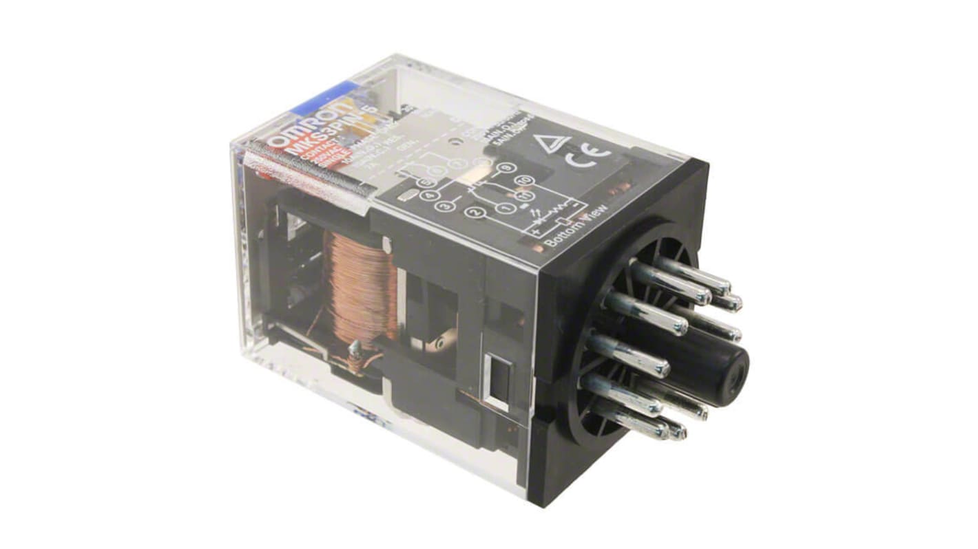 Omron Plug In Latching Power Relay, 24V dc Coil, 10A Switching Current, 3PDT