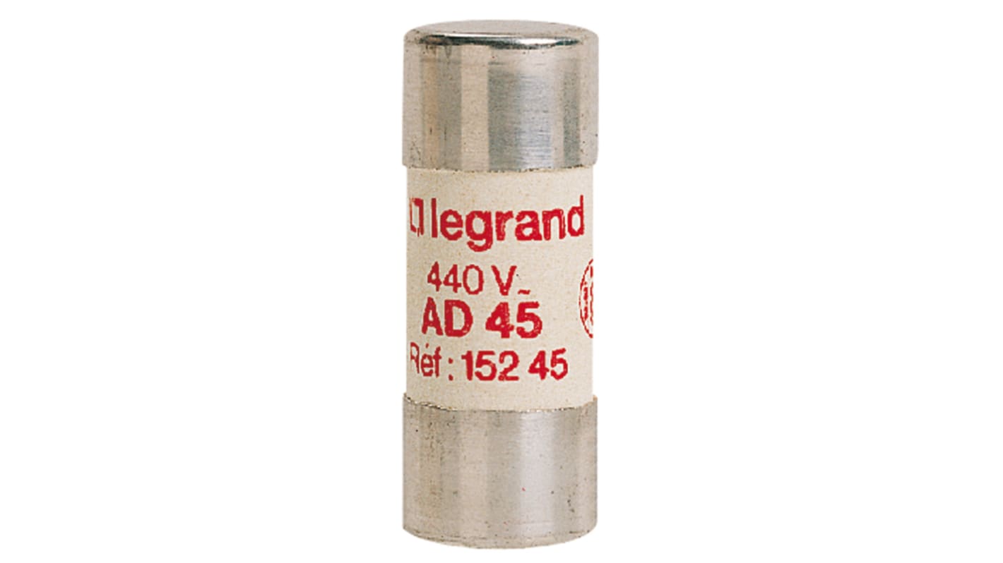 Fusible de cartucho cerámico Legrand, 440V, 45A, 22.2 x 58mm