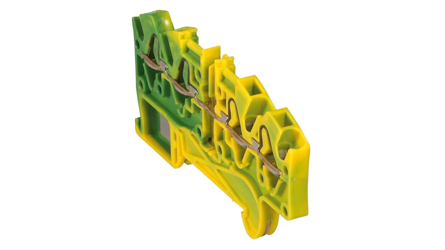 Legrand Green, Yellow Terminal Block, 4mm², Spring Terminal Termination