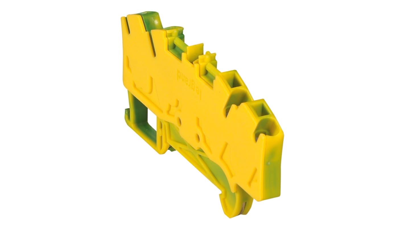 Legrand Green, Yellow Terminal Block, 4mm², Spring Terminal Termination