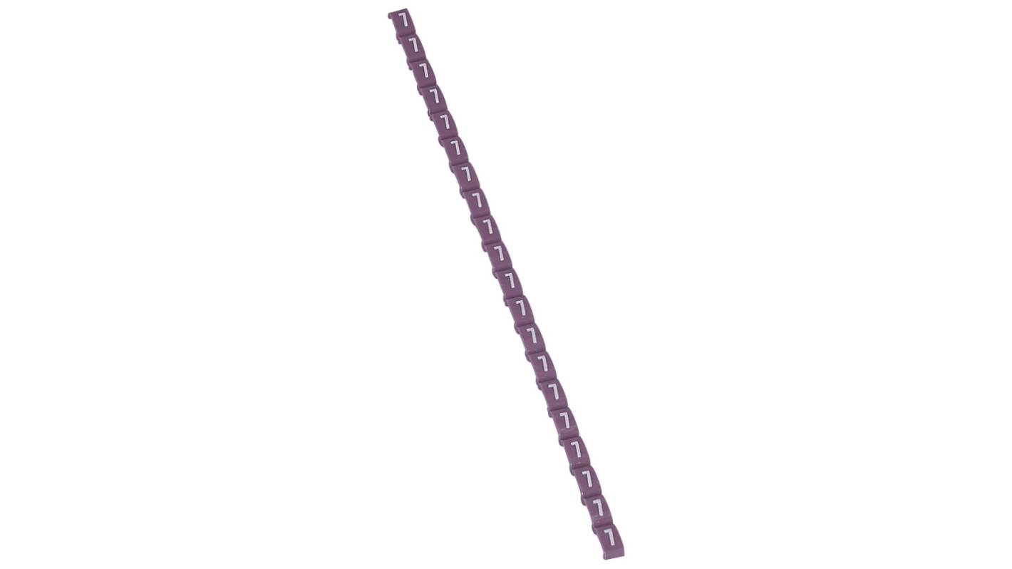 Legrand Clip On Cable Marker, White on Violet, Pre-printed "7", for Cable