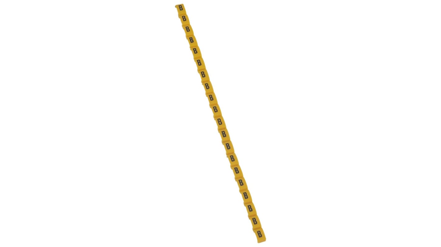 Legrand Kabelmarkierung für Kabel, aufsteckbar, Beschriftung: B, Schwarz auf Gelb