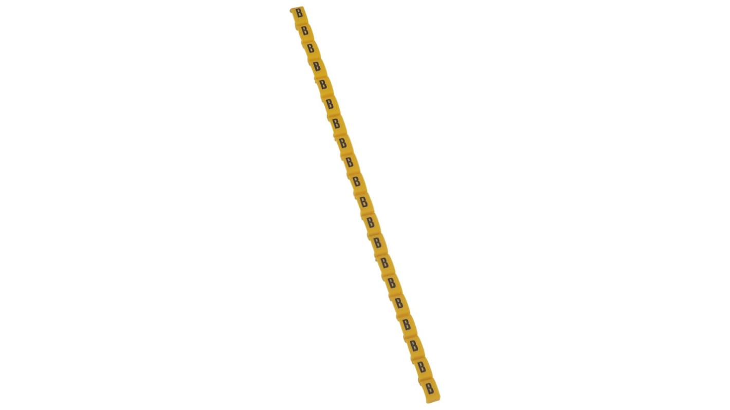 Legrand Clip On Cable Marker, Black on Yellow, Pre-printed "B", for Cable