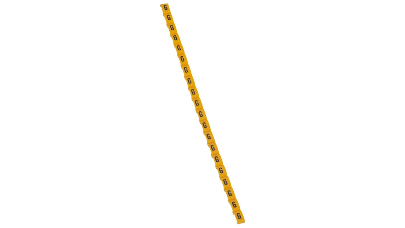 Legrand Clip On Cable Marker, Black on Yellow, Pre-printed "G", for Cable