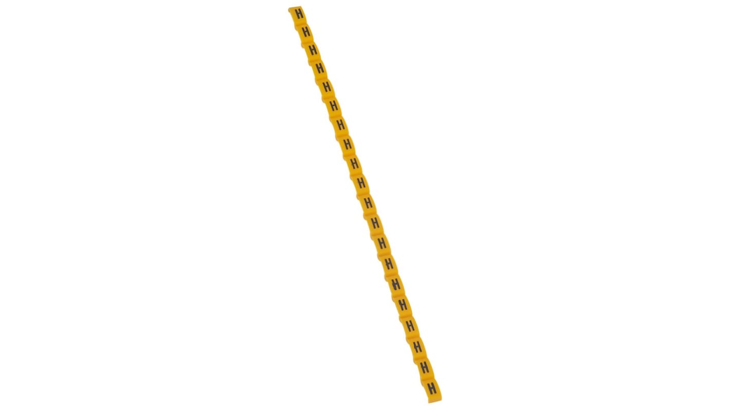 Legrand Clip On Cable Marker, Black on Yellow, Pre-printed "H", for Cable