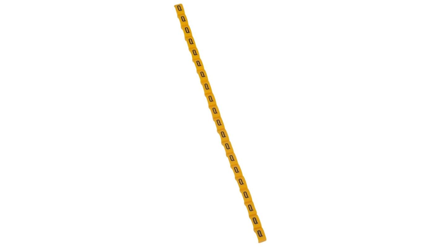 Legrand Clip On Cable Marker, Black on Yellow, Pre-printed "Q", for Cable