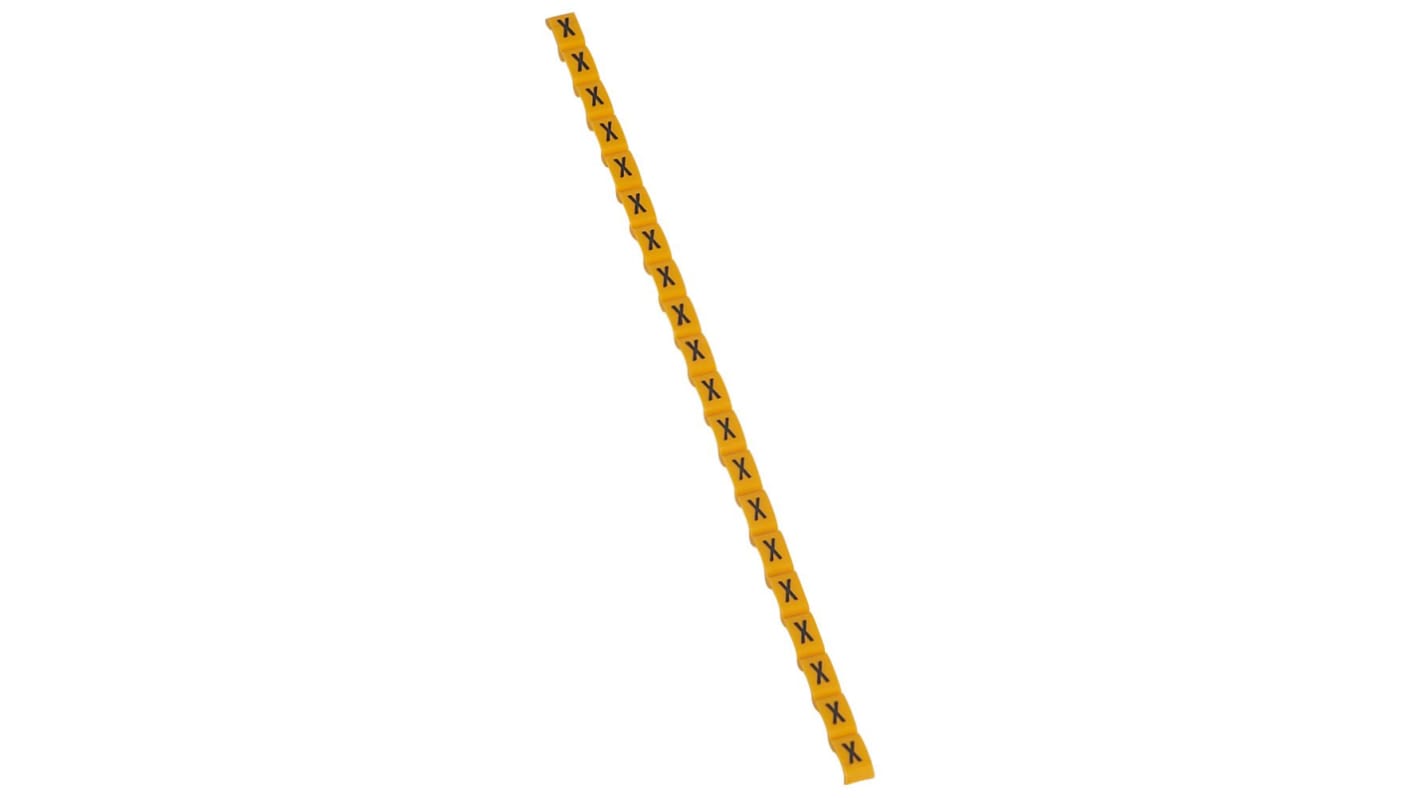 Legrand Clip On Cable Marker, Black on Yellow, Pre-printed "X", for Cable