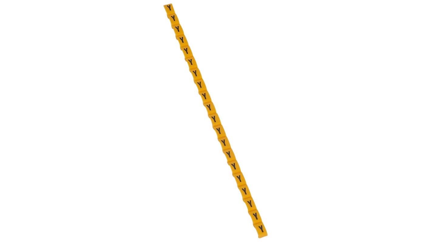 Legrand Clip On Cable Marker, Black on Yellow, Pre-printed "Y", for Cable