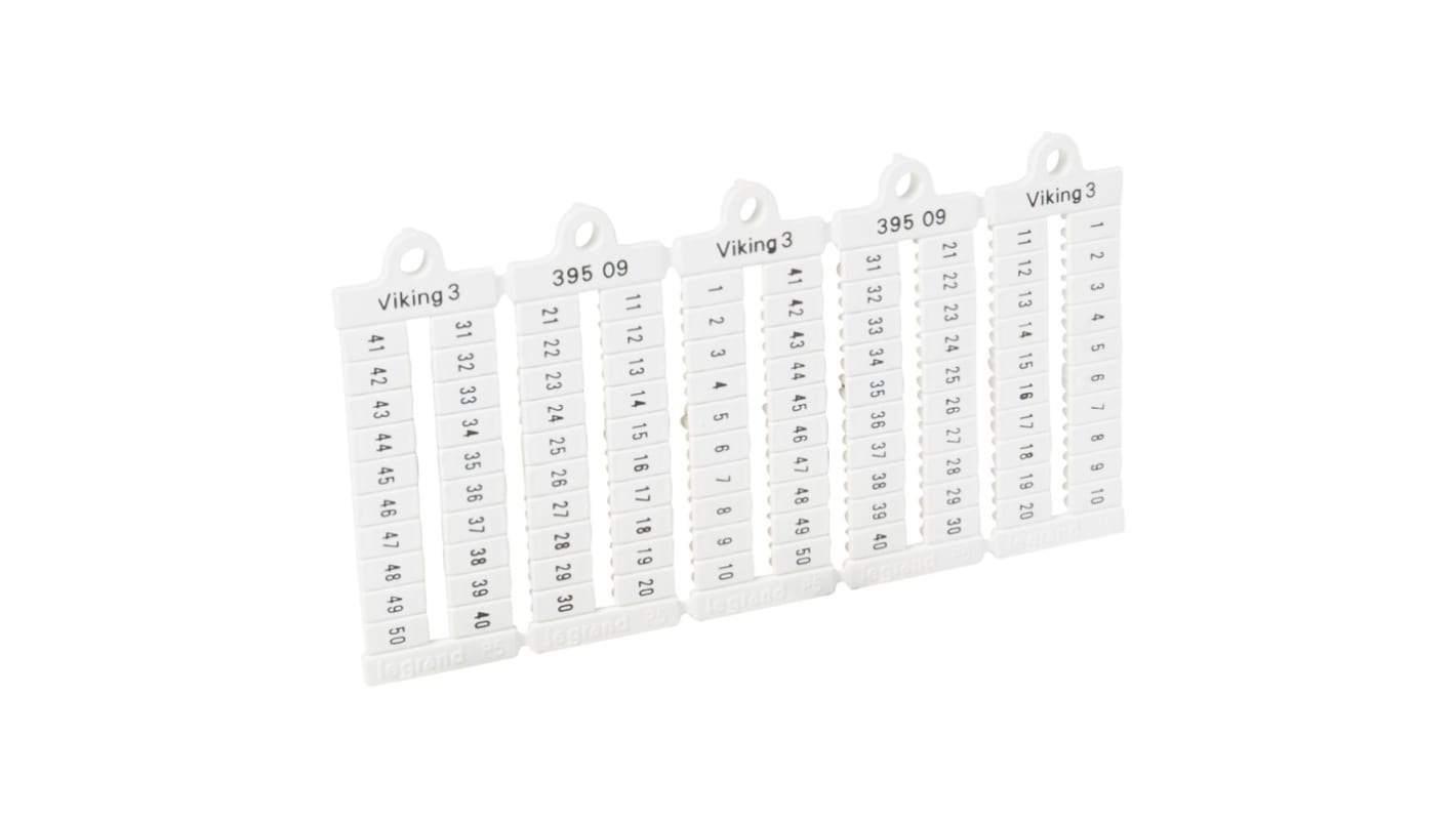 Legrand Cable Marker, White, for Terminal Blocks