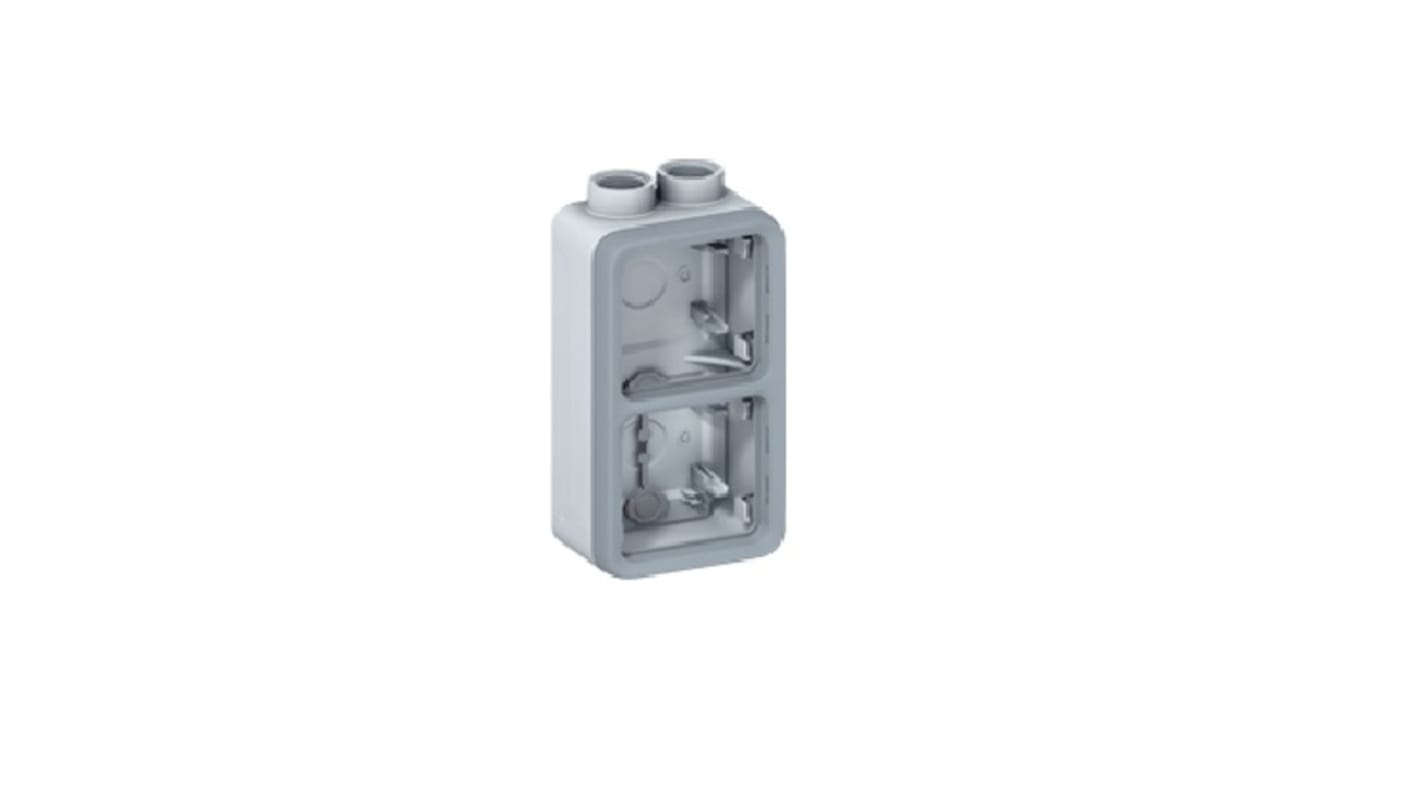 0 696 64 Legrand Grey Plastic Back Box, IP55, 2 Gangs, 80 x 155 x