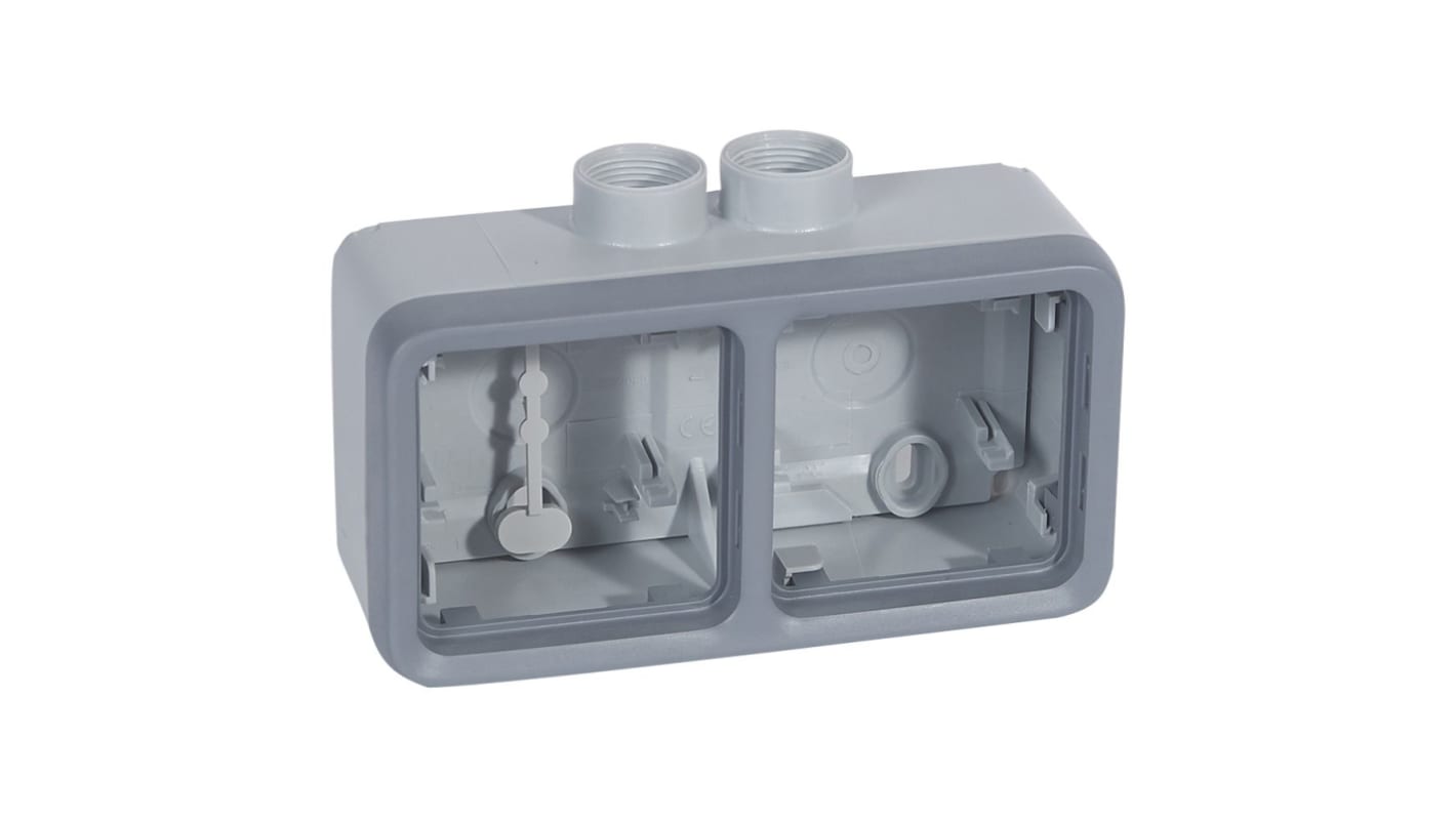 Legrand Grey Plastic Back Box, IP55, 2 Gangs, 151 x 91 x 53mm