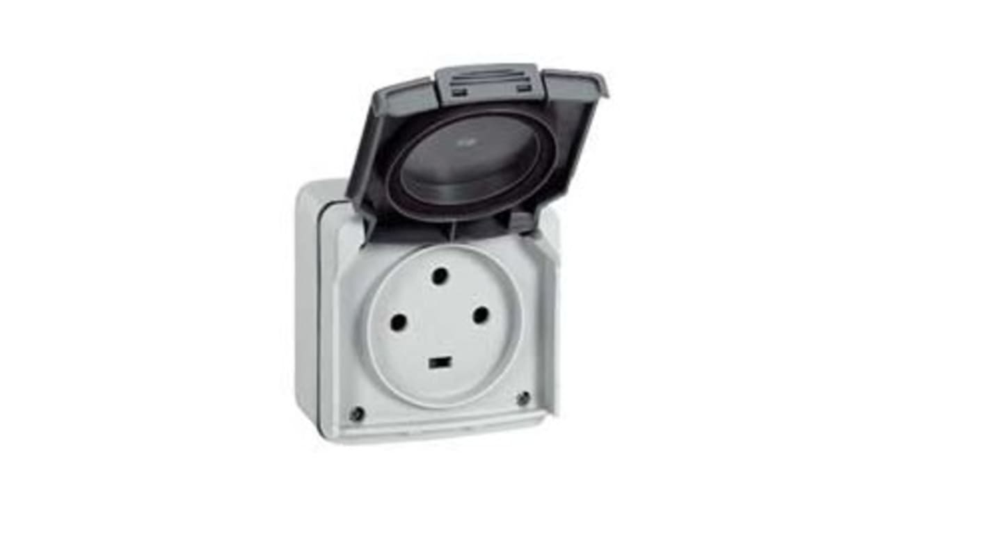 Legrand, Plexo IP55 Grey Surface Mount 3P+E Socket Socket, Rated At 20A, 400 V No