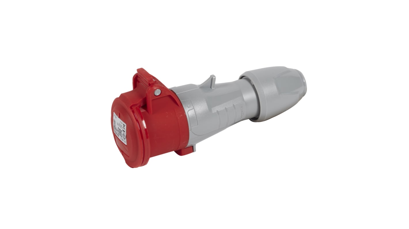 Conector de potencia industrial Hembra, Formato 2P+E, P 17 Tempra Pro, Rojo, 415 V, 16A, IP44