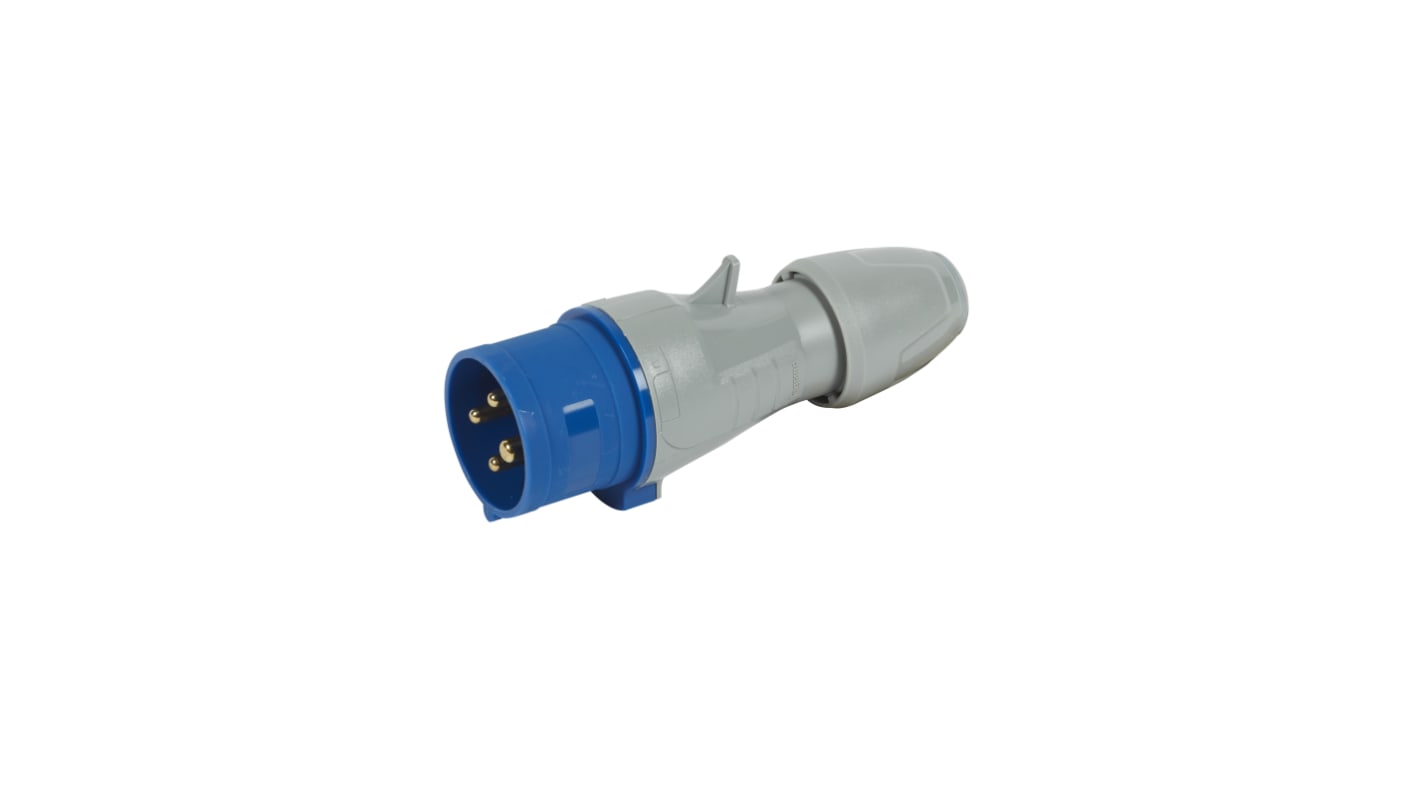 Conector de potencia industrial Macho, Formato 3P+E, Orientación Ángulo recto, P 17 Tempra Pro, Azul, 250 V, 16A, IP44