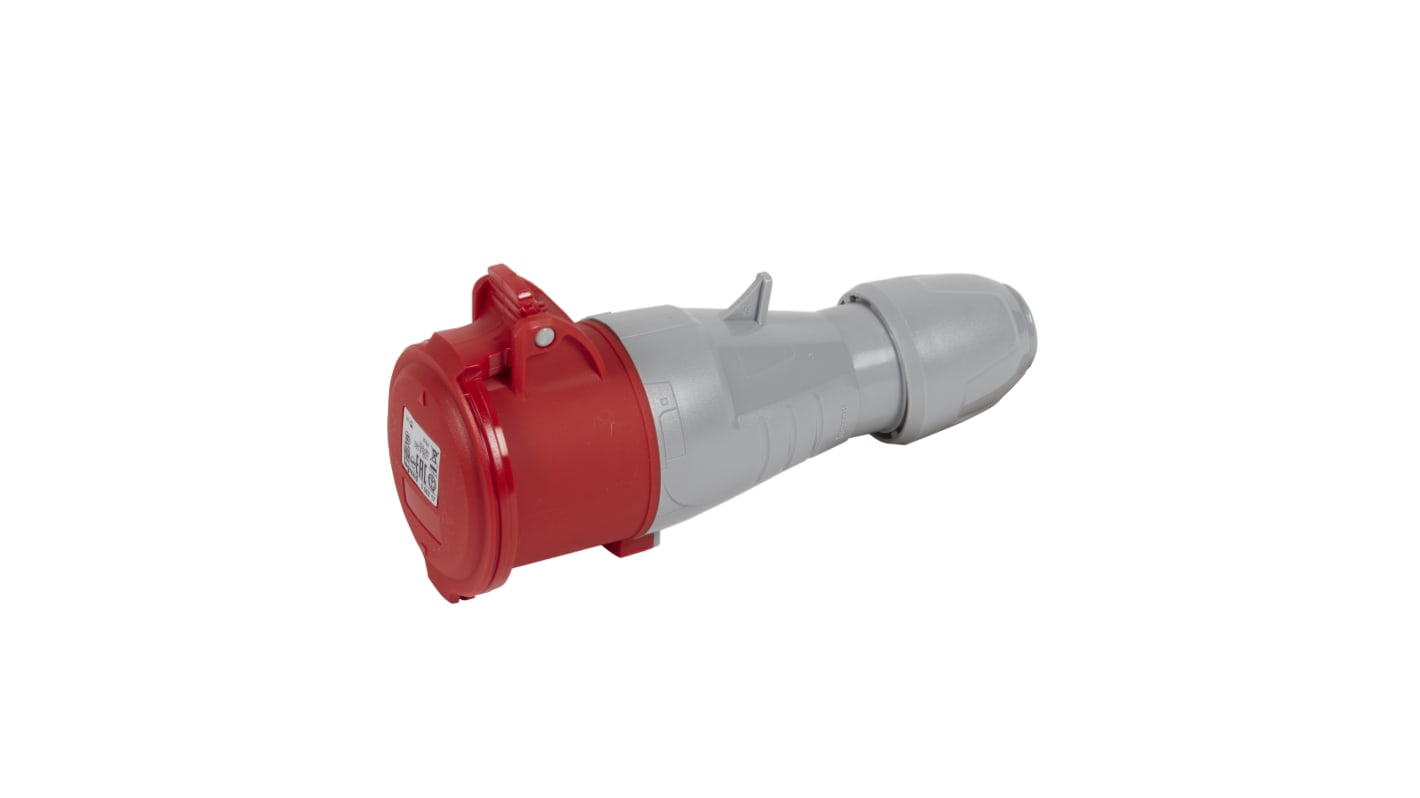 Conector de potencia industrial Hembra, Formato 2P+E, P 17 Tempra Pro, Rojo, 415 V, 32A, IP44