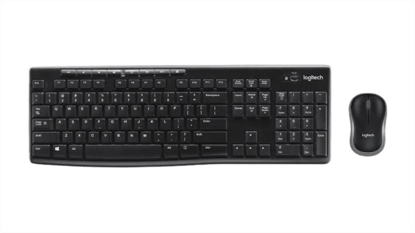 Juego de teclado y ratón Logitech 920-004512, Negro, Inalámbrico, QWERTY (Italia), Estándar