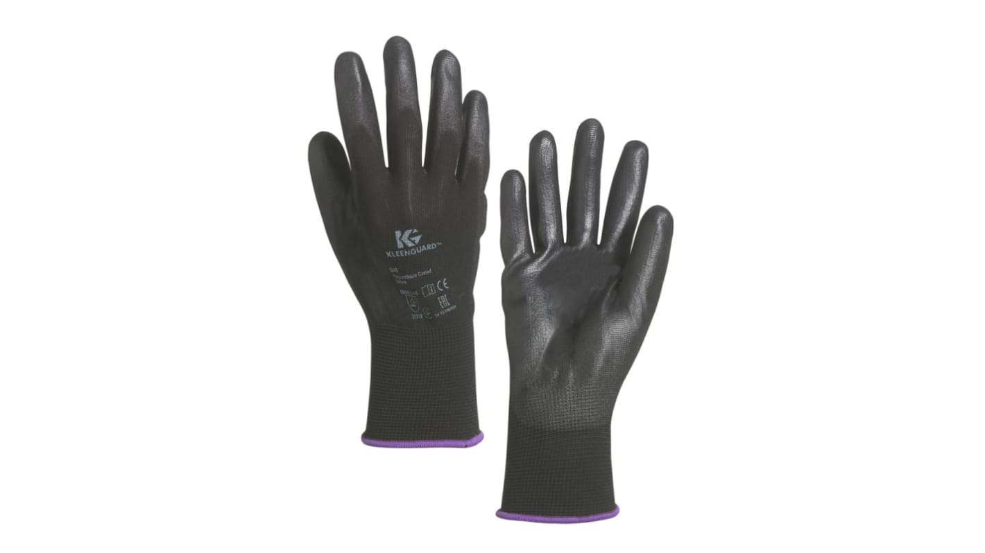 Kimberly Clark G40 Black Nylon Mechanical Protection Gloves, Size 10, XL, Polyurethane Coating