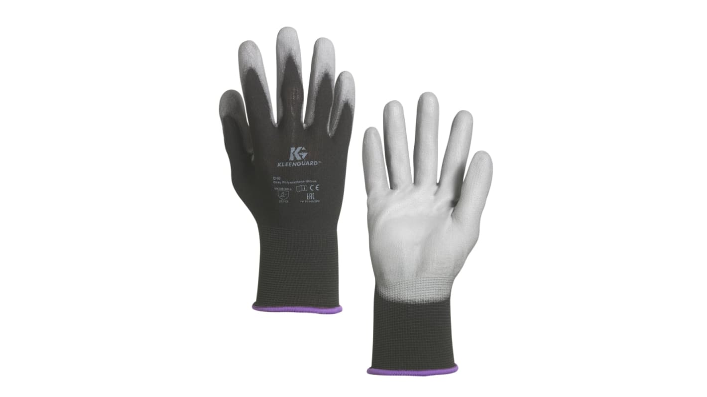 Kimberly Clark G40 Black Nylon Abrasion Resistant, Cut Resistant Gloves, Size 7, Polyurethane Coating