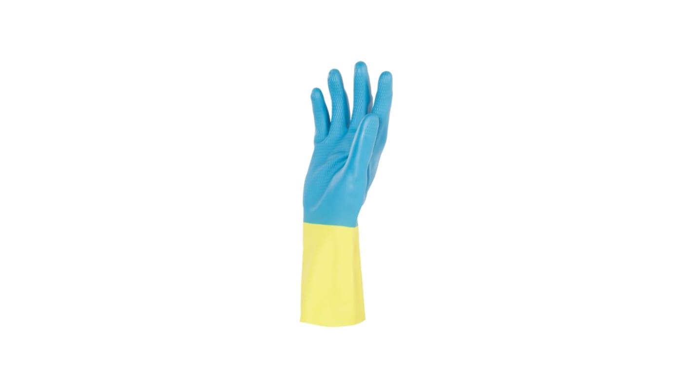 Kimberly Clark G80 Blue Latex Chemical Resistant Gloves, Size 10, XL, Latex, Neoprene Coating