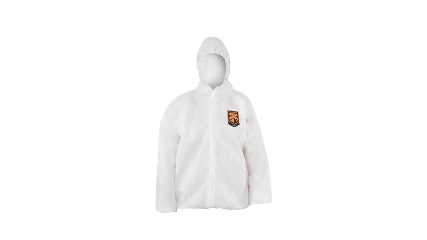 Chaqueta con capucha, M, Blanco, Protección contra partículas radioactivas A50