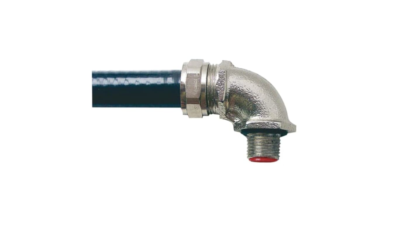 ABB Fixed External Thread Fitting, Conduit Fitting, M32, Nickel Plated Brass, Metallic