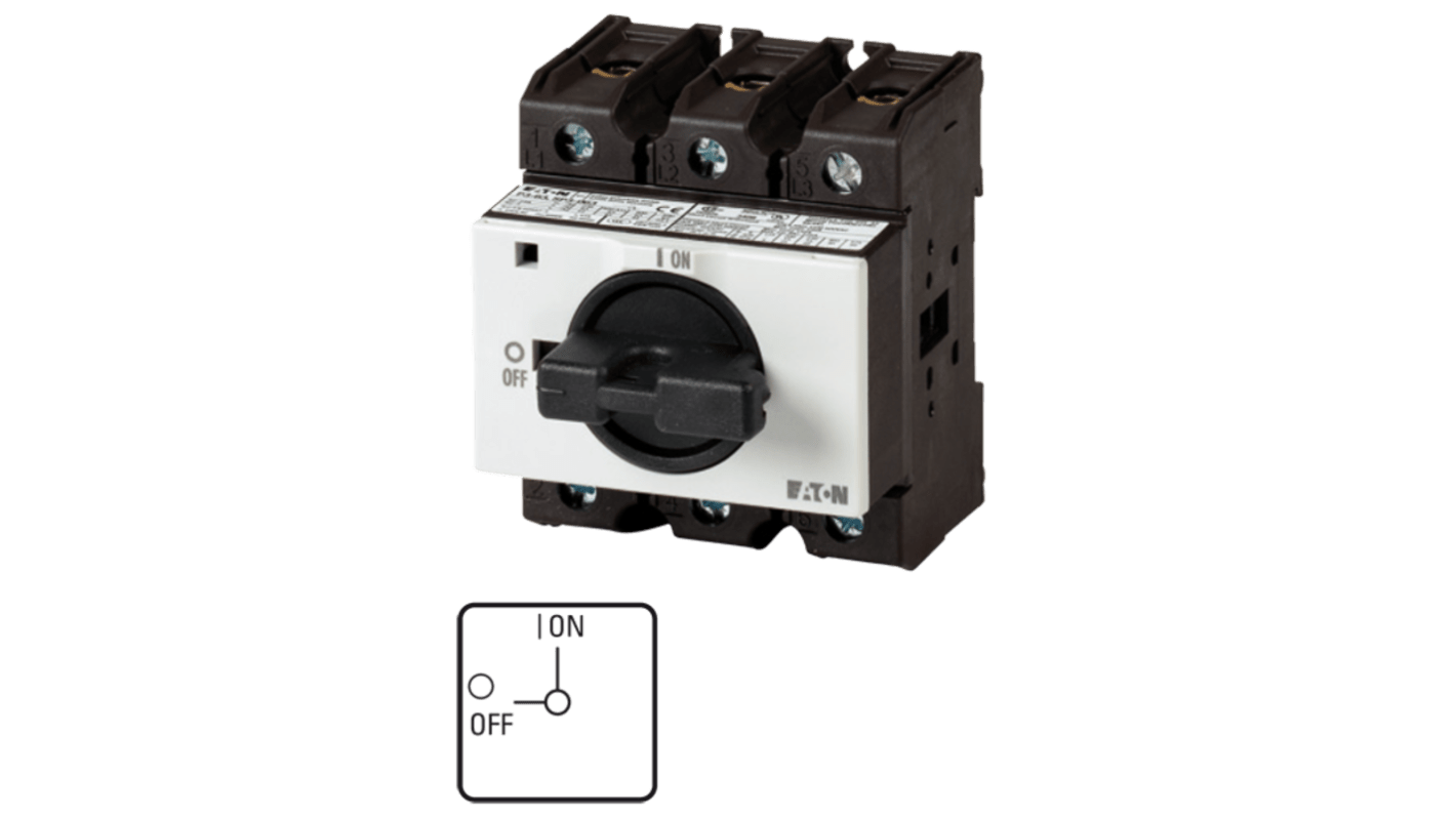 Eaton 3 pole + N Pole Panel Mount Isolator Switch - 100A Maximum Current, 55kW Power Rating, IP30 (Front)