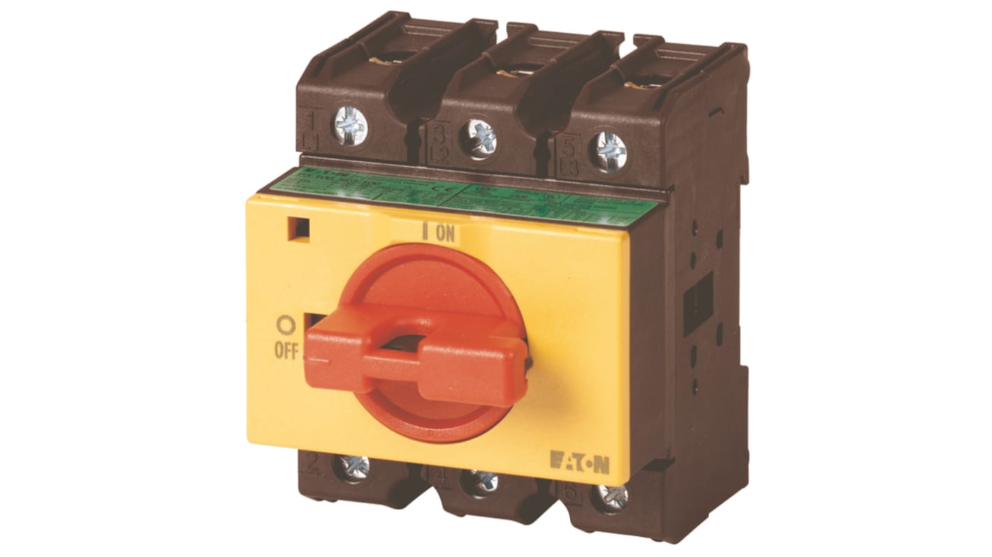 Eaton 3 pole + N Pole Panel Mount Isolator Switch - 63A Maximum Current, 30kW Power Rating, IP30 (Front)