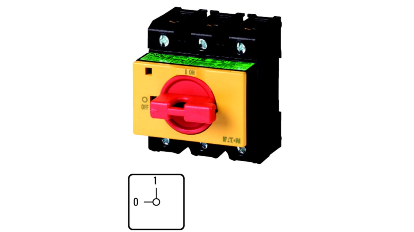 Interruttore di isolamento Eaton 045845 P3-63/IVS-RT, 3P, 63A, Montaggio a pannello, IP30 (frontale)