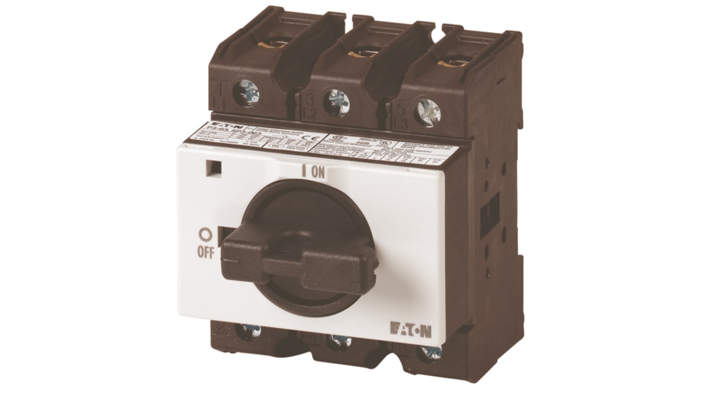 Eaton 3 pole + N Pole Panel Mount Isolator Switch - 63A Maximum Current, 30kW Power Rating, IP30 (Front)