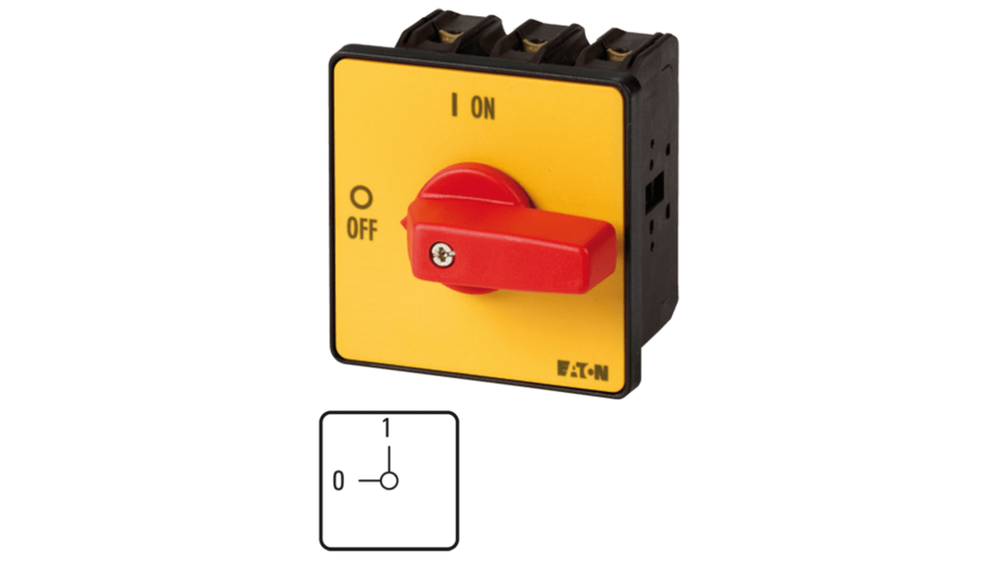 Eaton 3 Pole Flush Mount Isolator Switch - 63A Maximum Current, 30kW Power Rating, IP30 (Front)