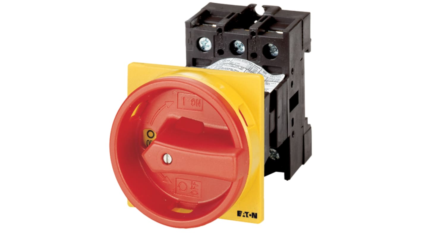 Eaton 4 Pole Rear Panel Isolator Switch - 32A Maximum Current, 15kW Power Rating, IP65 (Front)