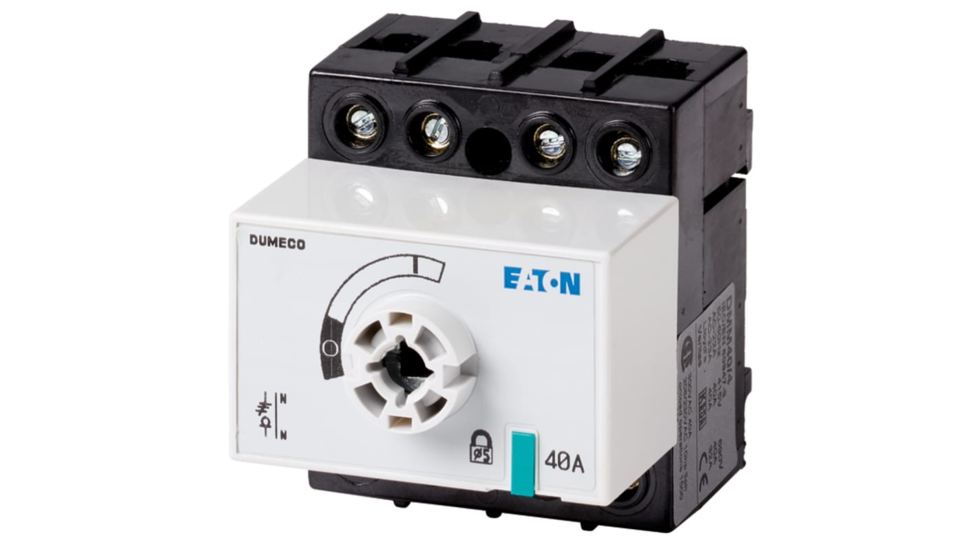 Eaton 4 Pole Surface Mount Isolator Switch - 40A Maximum Current, 22kW Power Rating, IP20