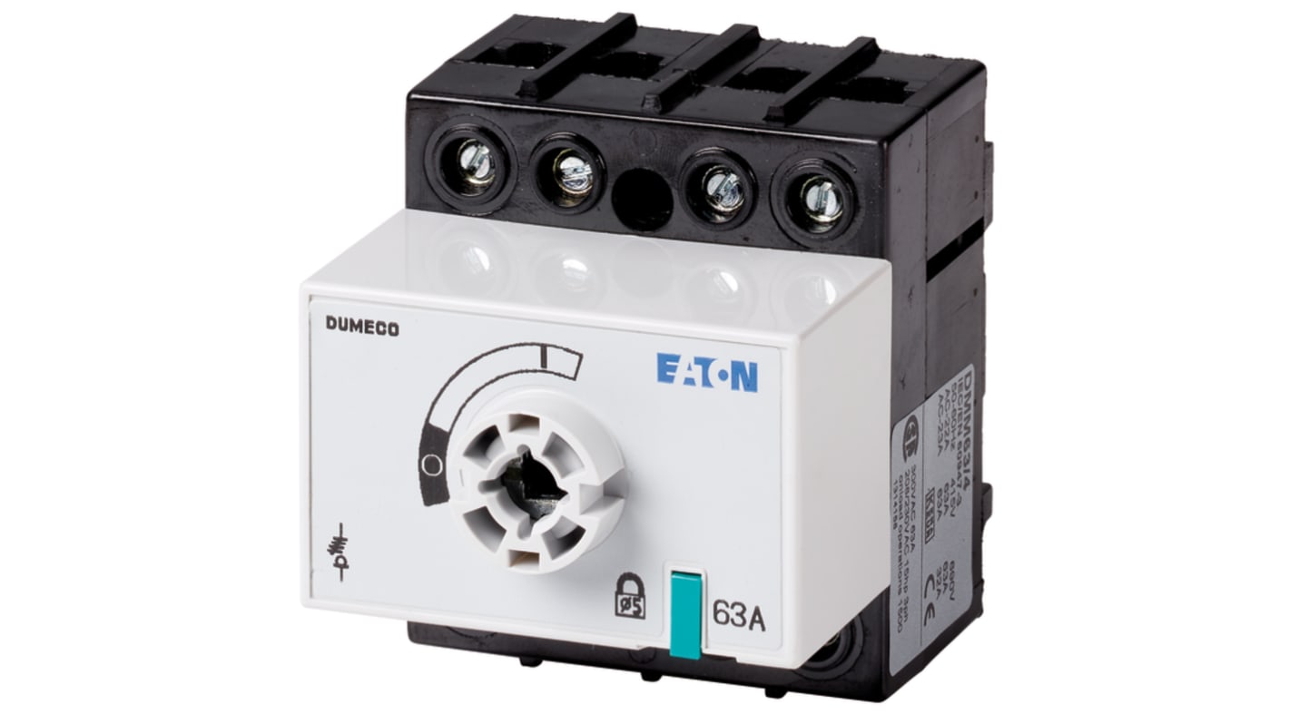 Eaton 4 Pole Surface Mount Isolator Switch - 63A Maximum Current, 30kW Power Rating, IP20