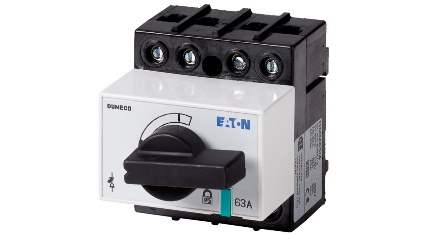 Eaton 4 Pole Surface Mount Isolator Switch - 63A Maximum Current, 30kW Power Rating, IP20