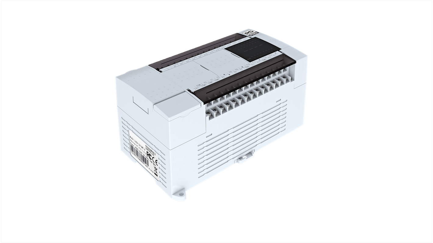 Controlador lógico RS PRO, 24 Vdc, 16 entradas tipo dc, 16 salidas tipo Transistor, comunicación Modbus RTU, TCP