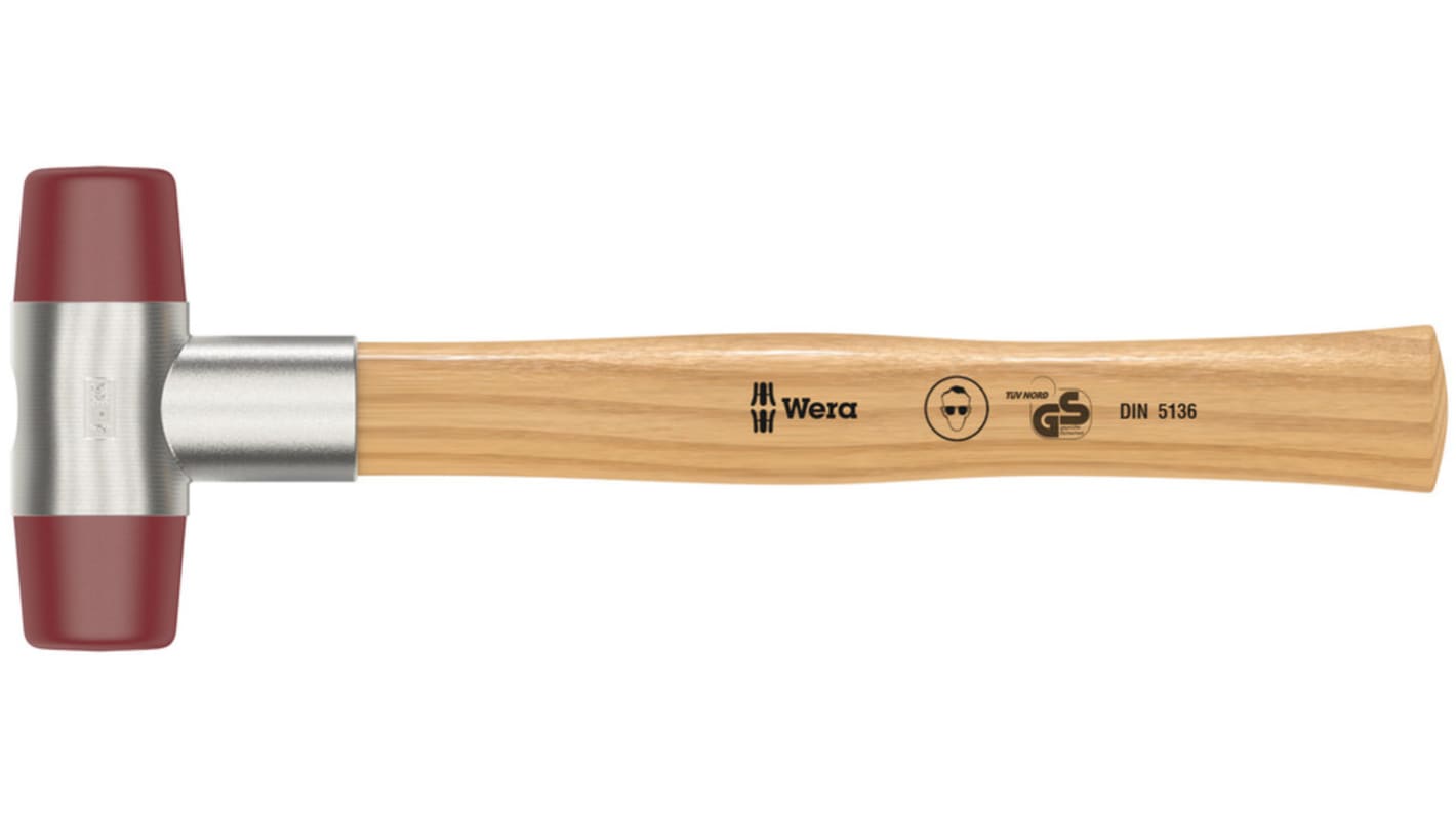Dřevěná palice, hmotnost: 280g kulatá hlavice  Wera