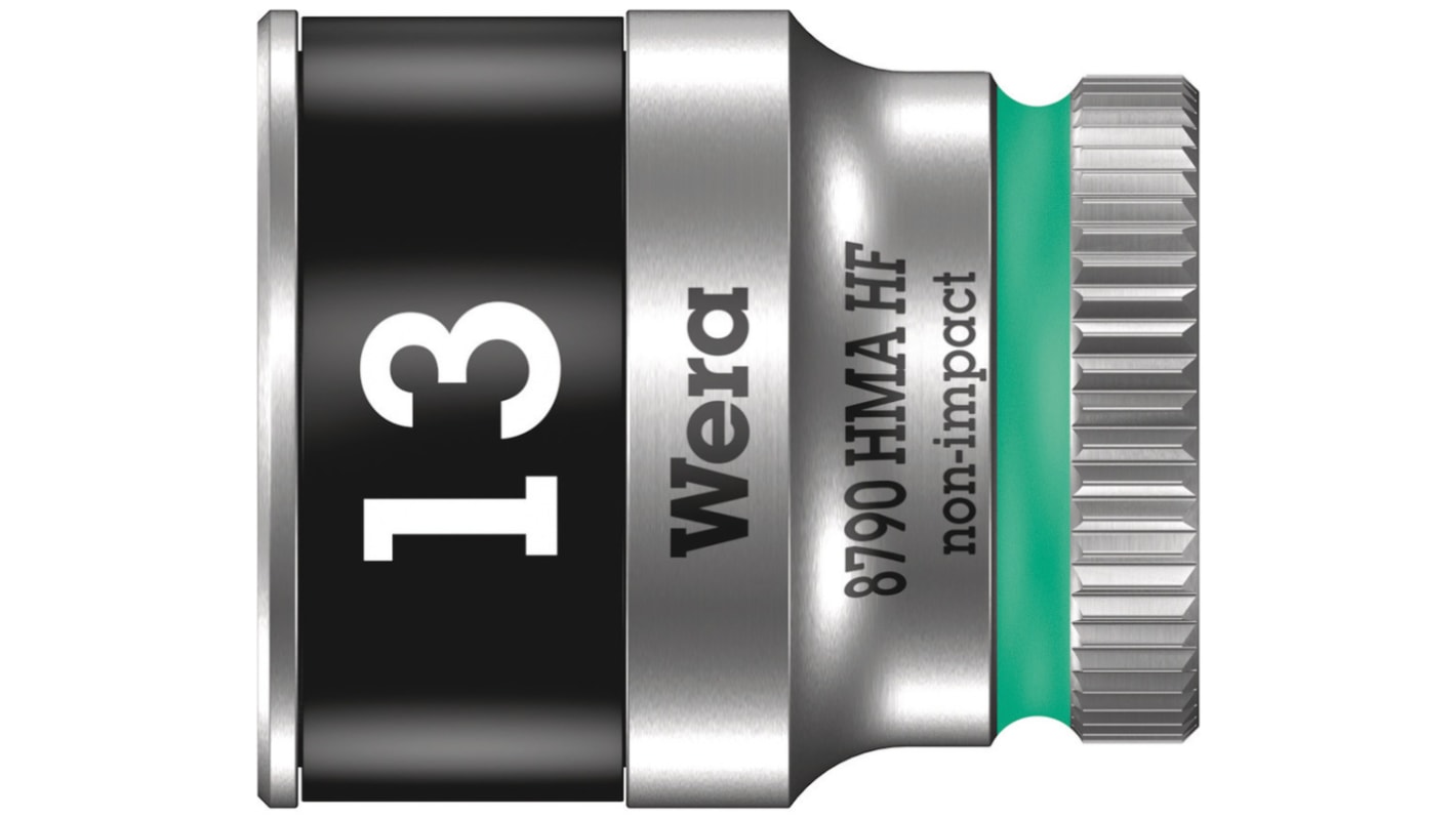 Wera 1/4 in Drive 23mm Standard Socket, 6 point, 90 mm Overall Length