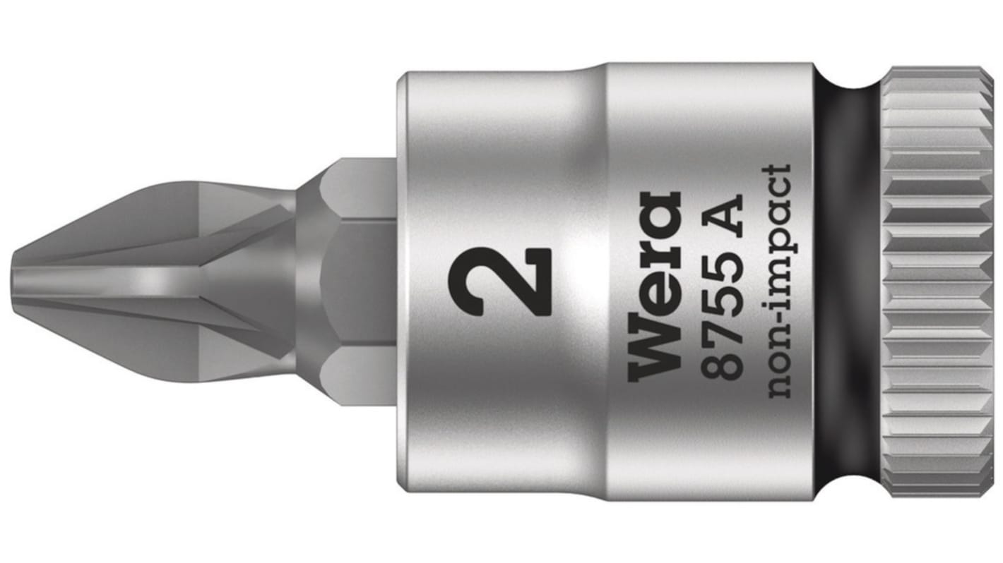 05003354001 Wera 1/4 in Drive Bit Socket, Pozidriv Bit, PZ2, 100 mm