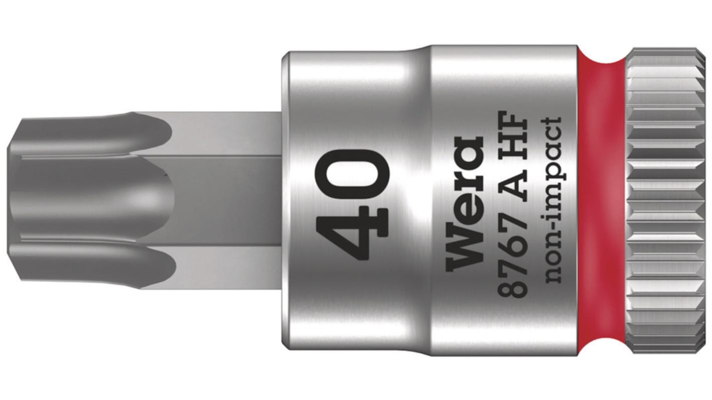 Wera 1/4 in Drive Bit Socket, Torx Bit, T10, 96 mm Overall Length