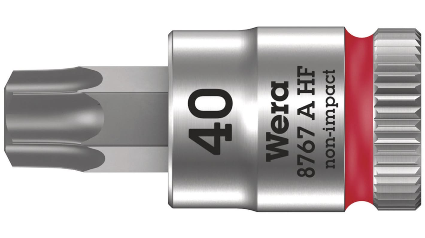 Wera 1/4 in Drive Bit Socket, Torx Bit, T20, 96 mm Overall Length