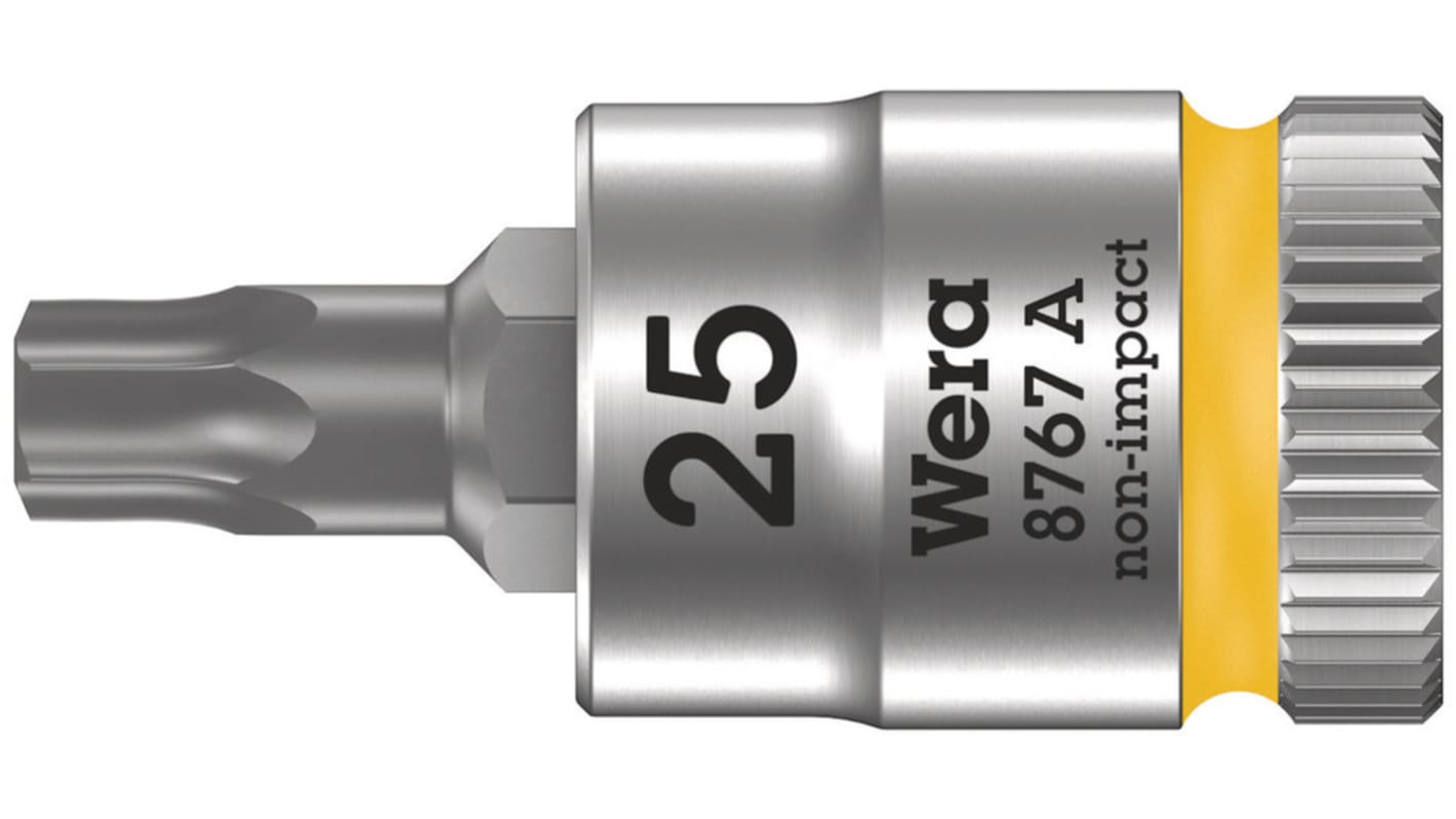 Wera 1/4 in Drive Bit Socket, Torx Bit, T30, 100 mm Overall Length